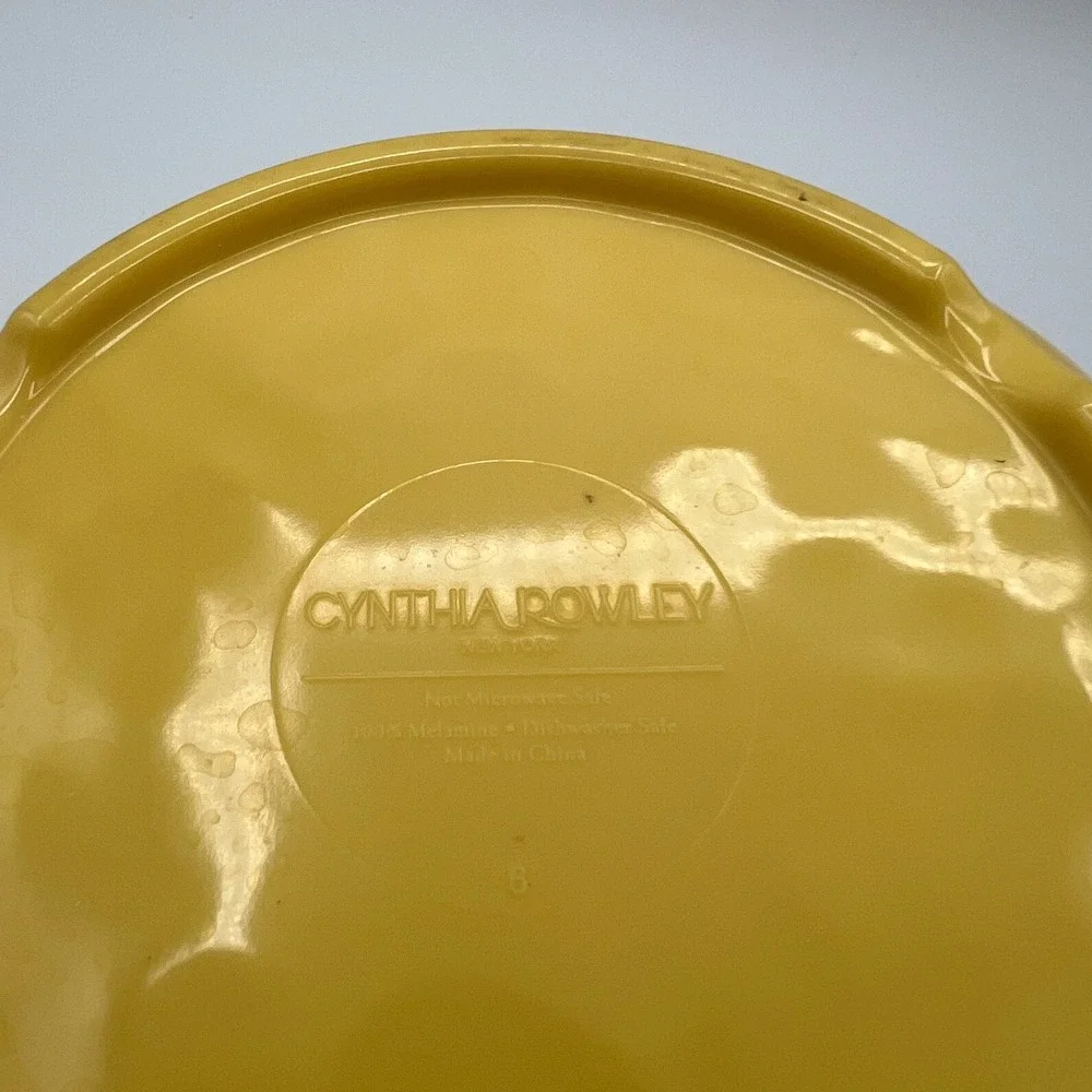 Cynthia Rowley Aphorism Melamine Yellow Bowls - Set of 2